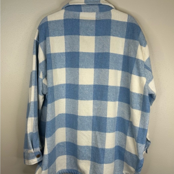 Members Mark Women's Blue and White Checkered Utility Shacket XL Soft Cozy - Picture 10 of 12